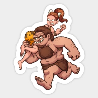 caveman kidnapping Sticker